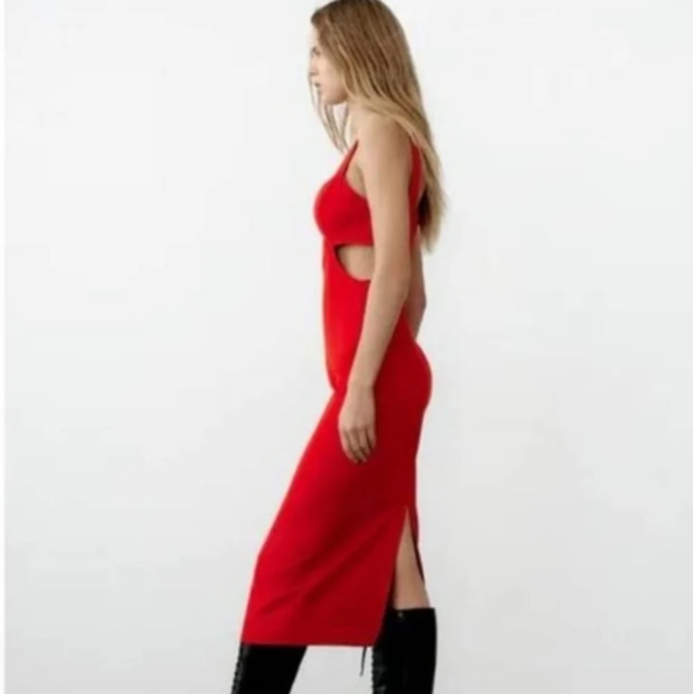 Zara Red Midi Dress - Picture 6 of 13